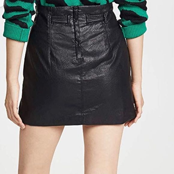 NWOT Free People Faux Leather Payton Miniskirt - Picture 2 of 12
